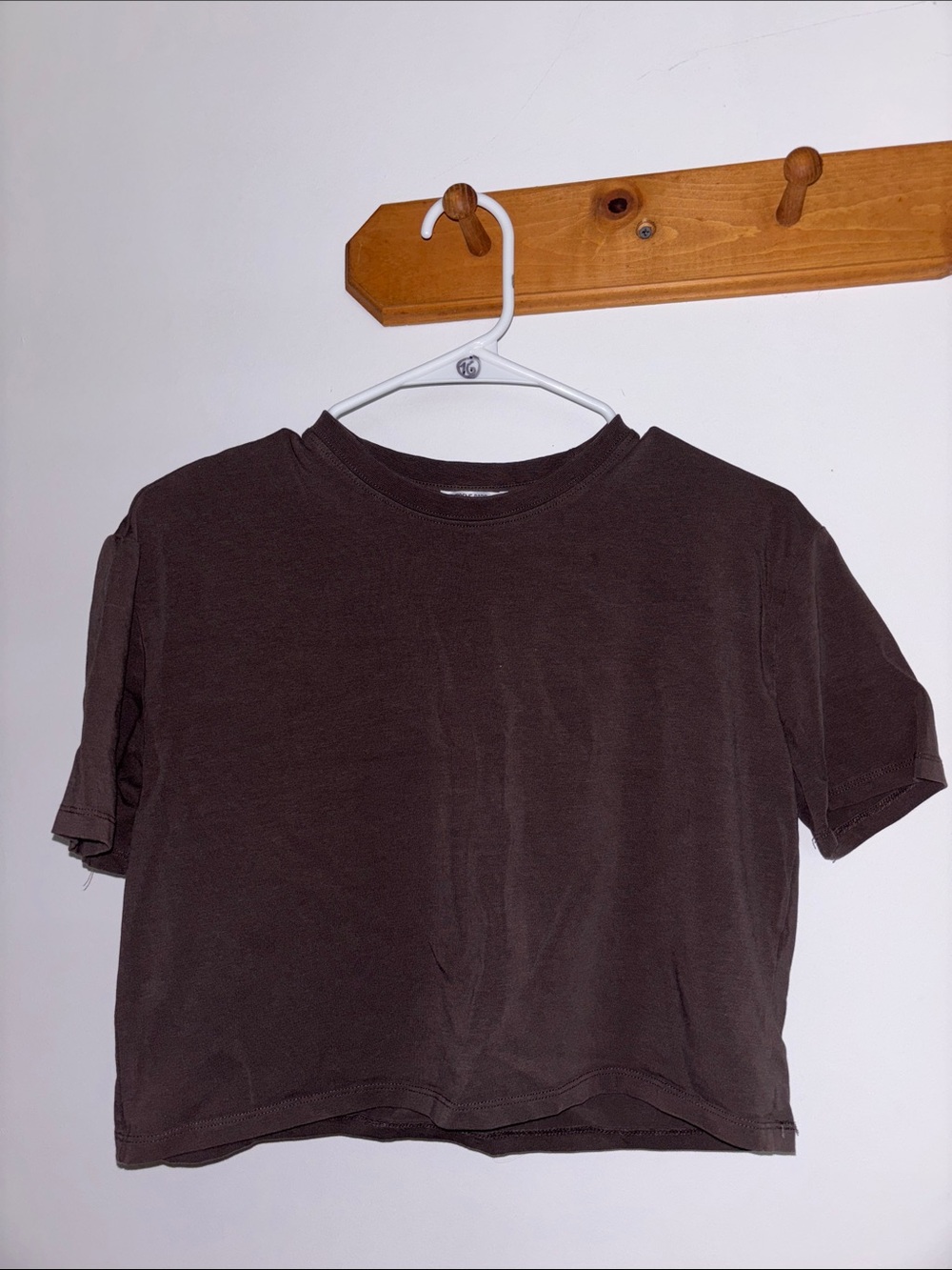 Ardene Boxy Crop Tee - Dark Brown
